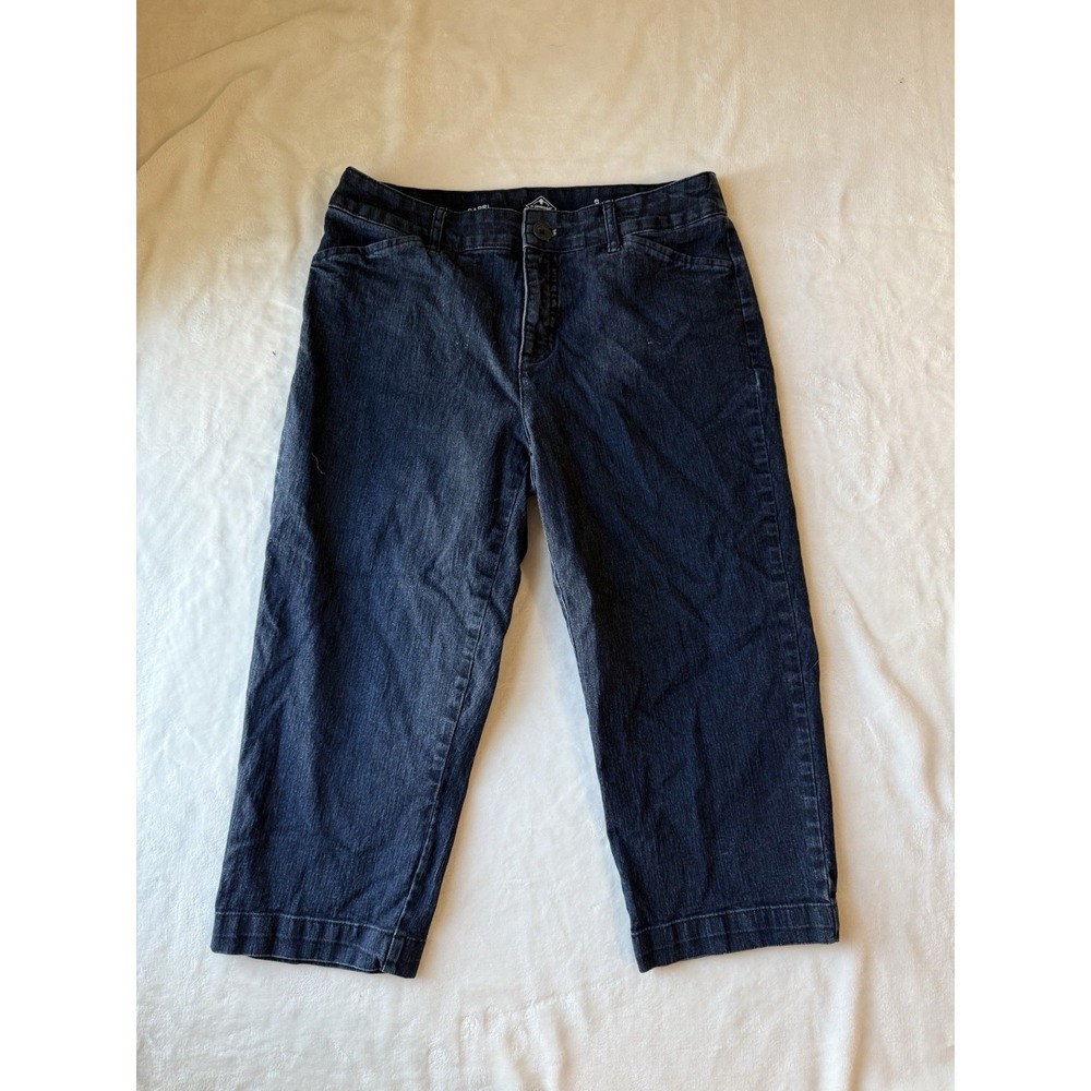 ST Johns Bay Capri Jeans Dark Wash Women's Sz 6 Cotton Stretch Denim High Waist